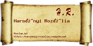 Harsányi Rozália névjegykártya